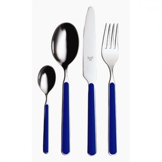 Posate con manico blu